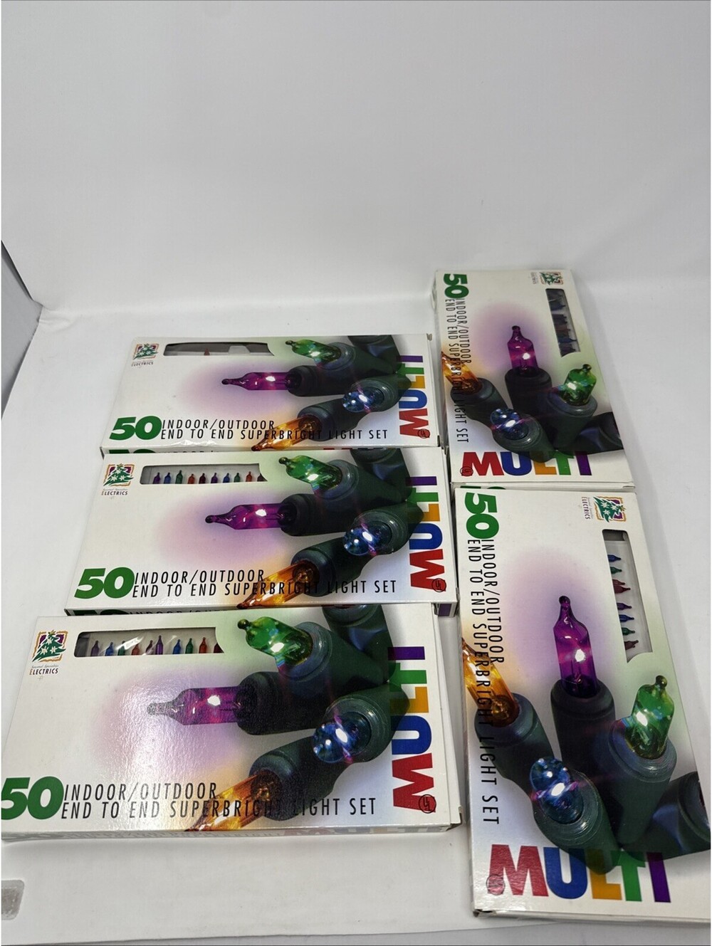 50-Light 24 ft Multicolor Incandescent String Lights 5 Packs Indoor/Outdoor 1995